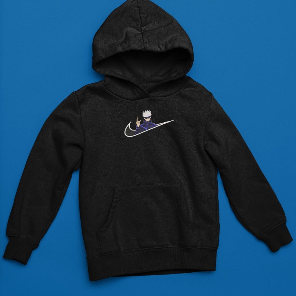 New- White&black Embroidered anime box hoodies
